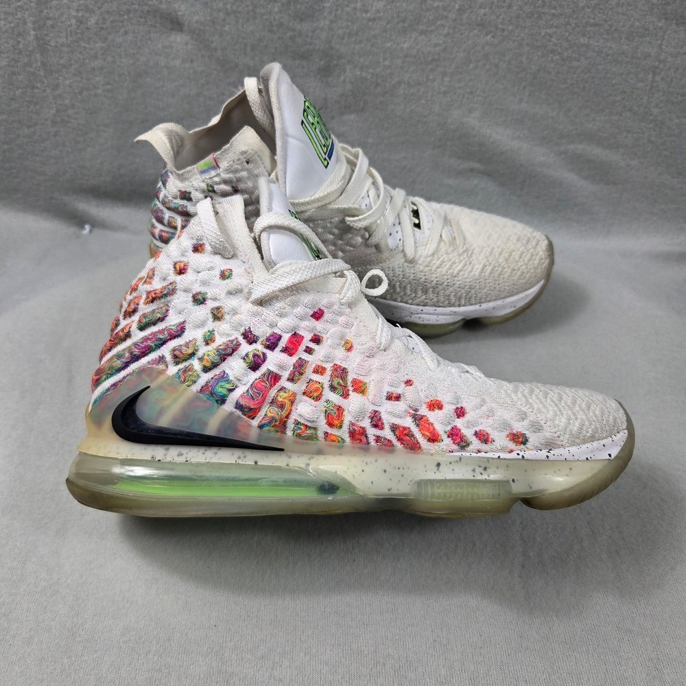 Nike LeBron 17 James Gang Mens 10 White Multi Good BQ3177-100 Basketball Shoes